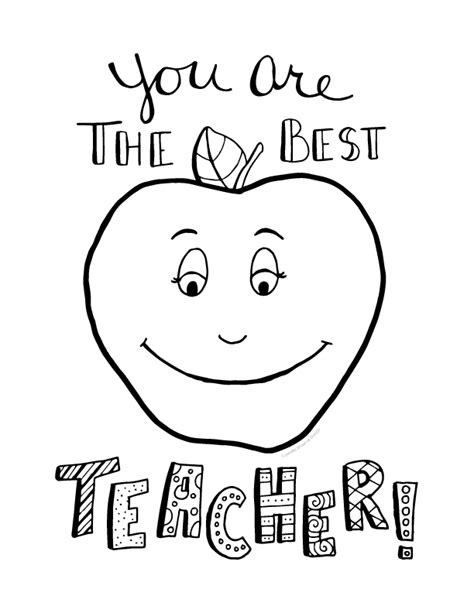 Best Teacher Printable Coloring Pages